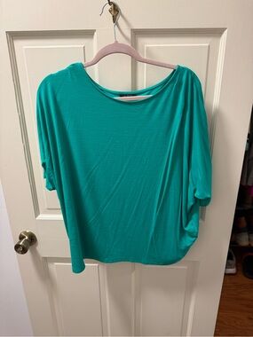 J. Jill Teal Relaxed Draped Short-Sleeve Top